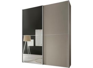 Schwebetürenschrank STAUD "Sinfonie Plus, edles Design in hochwertiger Qualität, Made in Germany", beige (sand), B:200cm H:222cm T:68cm, Holzwerkstoff, Schränke, Mit vier verschiedenen Ausstattungsvarianten