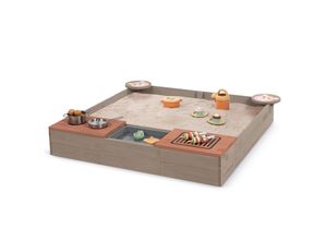 Muddy Buddy Sandkasten Muddy Buddy , Rosa, Grau , Holz , 120x20x120 cm , FSC 100%, EN 71 , mit Holzschutz vorbehandelt , Spielzeug, Holzspielzeug