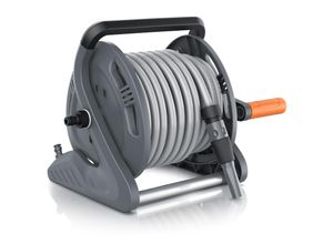 Brandson Schlauchtrommel Schlauchbox mit 20m Gartenschlauch, Drehgriff, Nachtropfstopp, Garten Schlauch Trommel mit Wandmontage, 1/2 Zoll, 3/4 Zoll