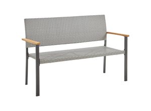 Ambia Garden Gartenbank , Grau, Akazie , Holz, Metall, Kunststoff , Akazie , massiv , 2-Sitzer , 138x89x60 cm , Gartenmöbel, Gartenbänke