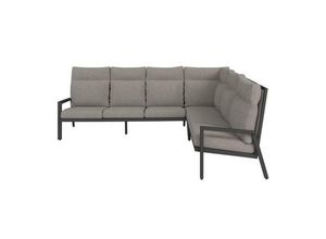 Amatio Loungegarnitur , Anthrazit, Grau , Metall, Textil , 3-teilig , Füllung: Schaumstoff,Polyester , 267x207 cm , Loungemöbel, Loungemöbel-Sets