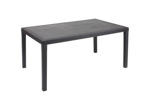 Gartentisch , Anthrazit , Kunststoff , rechteckig , eckig , 90x72x150 cm , gastro- und objekttauglich, wetterbeständig , Gartenmöbel, Gartentische,