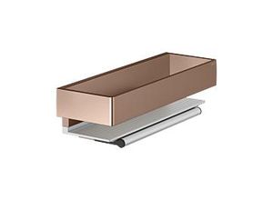 KEUCO Edition 11 Duschkorb 11159290000 mit Glasabzieher, silber-eloxiert/Rotgold gebürstet