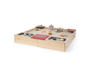 Muddy Buddy Sandkasten Beach Rebel , Rosa, Natur , Holz , Zypresse , massiv , 125x20x135 cm , EN 71 , Spielzeug, Holzspielzeug