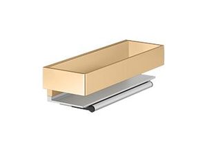 KEUCO Edition 11 Duschkorb 11159250000 mit Glasabzieher, silber-eloxiert/Messing gebürstet