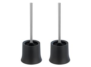 Wenko WC-Garnitur Basic Schwarz 2er Set, inklusive WC-Bürste