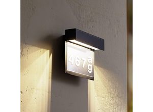 Lindby LED-Hausnummer-Leuchte Antal, anthrazit, Alu