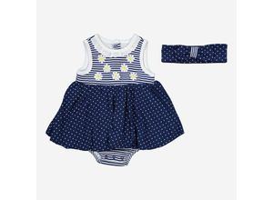 2-teiliges dunkelblau-weißes Set aus Body