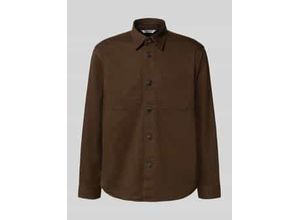 Regular Fit Hemdjacke aus reiner