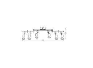 OSRAM Deckenstrahler, schwarz 6-flg. Metall