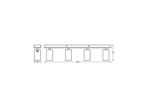 OSRAM Deckenstrahler OCTAGON schwarz 4-flg.