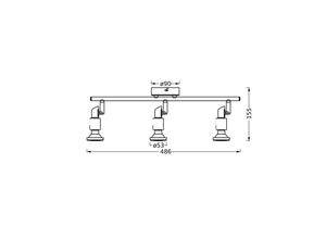 OSRAM Deckenstrahler, schwarz 3-flg. Metall