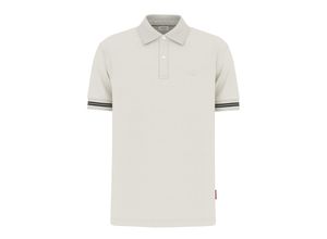 Poloshirt JOOP JEANS "Amare", Herren, Gr. L, beige (natural), Jersey, Obermaterial: 98% Baumwolle, 2% Elasthan, clean, unifarben, klassisch normal, Rundhals, Rippbündchen, Shirts, mit Streifen am Ärmel