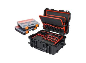 HMF 15603-02 Outdoor Werkzeugkoffer leer, Werkzeugkasten groß, 46,5 x 36 x 20,5 cm