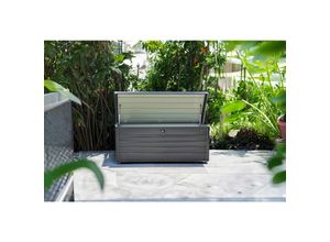 Kissenbox , Anthrazit , Metall , 1 Fächer , 165x70x62 cm , Deckel, absperrbar , Aufbewahrung & Schutzhüllen, Gartenboxen
