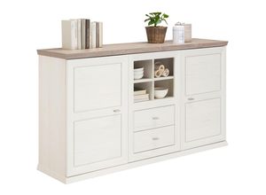 Hom`in Kommode , Grau, Weiß