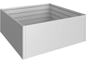 Hochbeet BIOHORT "2x2 silber-metallic", silber (silber, metallic), B:201,6cm H:77cm T:201,6cm, Stahl, Pflanzgefäße, 201x201x77 cm, extrem langlebig, aus Metall