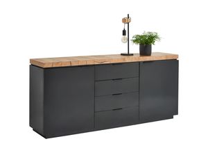 Xora Sideboard , Schwarz, Eiche