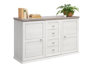 Hom`in Sideboard , Grau, Weiß