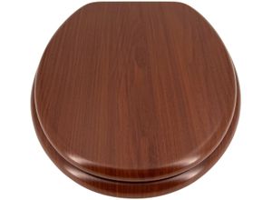 WC-Sitz ADOB, braun (nussbaum), B:37,5cm L:44,5cm, WC-Sitze, äußerst stabil, Messing verchromte Scharniere