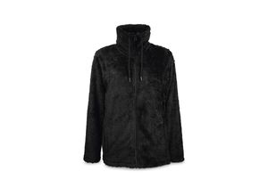 Damen Teddy Fleecejacke, schwarz, Gr.
