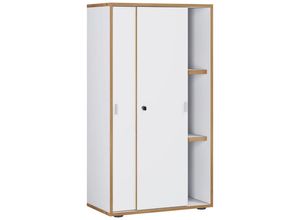 Mid.you Aktenschrank , Weiß, Honigeiche