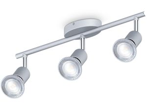 B.K.LICHT Deckenleuchte, grau (nickelfarben), 3, H: 10cm, 1 Stk., Leuchten, 3-flammiger LED Deckenspot, dreh-, schwenkbar, IP20, neutralweiß, Deckenspot Deckenstrahler
