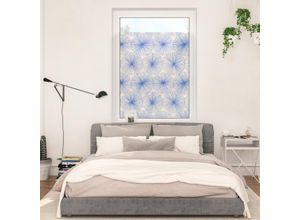 Fensterfolie LICHTBLICK ORIGINAL "Fensterfolie selbstklebend, Sichtschutz, Flower wheel - Blau", blau, B:100cm L:130cm, Polyvinylchlorid (PVC), Fensterfolien