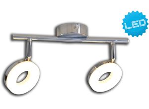 NÄVE Deckenleuchte "LED 2er Wand-u. Deckenspot", grau (chrom), H: 18,5cm, 1 Stk., Leuchten, lichtrichtung einstellbar, LED Deckenstrahler