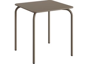 Gartentisch ESSENTIALS "Olly", braun (cappuccino), B:70cm H:73cm T:70cm, Pulverbeschichteter Stahl, Tische, Terrassentisch quadratisch