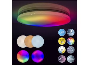 NÄVE LED Deckenleuchte "Rainbow", bunt, 1, Ø 58cm H: 6,5cm, 1 Stk., Leuchten, Kristalleffekt, dimmbar, Nachtlicht, CCT, Farbwechsler, Fernbedienung, LED Deckenleuchte