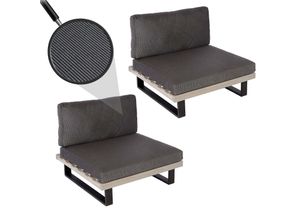 2er-Set Lounge-Sessel MCW-H54, Garten-Sessel, Spun