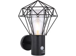 GLOBO LIGHTING LED Außen-Wandleuchte "HORACE", schwarz, 1 Stk., Leuchten, Außenleuchte, Garten, Terrasse, Metallgeflecht, IP44
