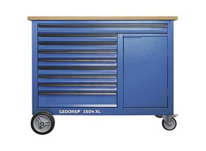 GEDORE Fahrbare Werkbank 1504 XL, inkl. 306-teiligem Werkzeugsortiment, BxT 1250 x 630 mm