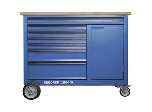 GEDORE Fahrbare Werkbank 1504 XL, inkl. 198-teiligem Werkzeugsortiment, BxT 1250 x 630 mm