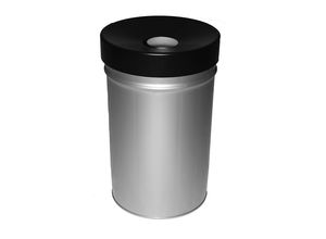 Abfallbehälter, selbstlöschend, Volumen 60 l, HxØ 630 x 392 mm, grau kaiserkraft