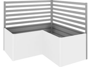 Rankgitter BIOHORT, grau (quarzgrau, metallic), B:201cm H:91cm, Stahlblech, Rankhilfen, für biohort HochBeet L2x1
