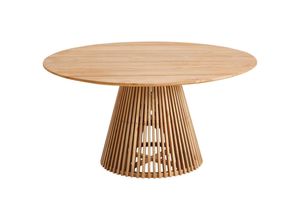 Amatio Gartentisch , Teak , Holz , Teakholz , Hartholz , rund , Säule, rund , 150x78x150 cm , Gartenmöbel, Gartentische, Gartentische