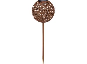 LED Solarleuchte GLOBO LIGHTING "SOLAR", braun (rostfarben), 1, 1 Stk., Leuchten, Solarlampe für Garten, Toller Lichteffekt, Solarkugel mit Erdspieß