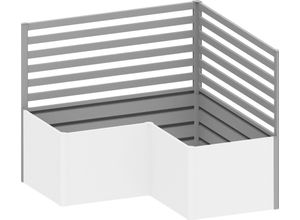 Rankgitter BIOHORT, silber (silberfarben, metallic), B:201cm H:91cm, Stahlblech, Rankhilfen, für biohort HochBeet L2x1