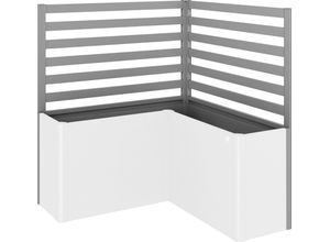 Rankgitter BIOHORT, grau (quarzgrau, metallic), B:152cm H:91cm, Stahlblech, Rankhilfen, für biohort Hochbeet Belvedere L150