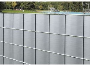 Sichtschutzstreifen GARDEN 'N' MORE "Sichtschutz-Folie", silber, Zaunelemente, Rolle für Zuschnitt, 20,5 m lang 19 cm hoch