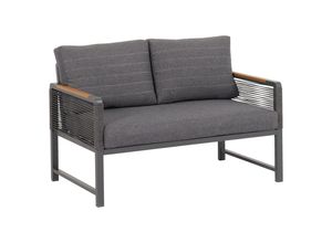 Ambia Garden Loungesofa, Natur, Dunkelgrau, Metall, Kunststoff, Textil, 2-Sitzer, Füllung: Schaumstoff, Polyester,Polyester, einzeln stellbar, 120x72x73 cm, Loungemöbel, Outdoorsofas