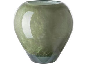 Tischvase FINK "Lesly", grün (hellgrün), H:14cm Ø:14cm, Glas, Vasen, Vase aus Glas, Dekovase, Gefäß für Blumen, Höhe ca. 14 cm
