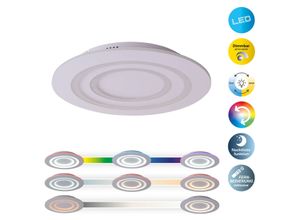 NÄVE LED Deckenleuchte "Mirel", weiß, 1, Ø 50cm H: 6cm, 1 Stk., Leuchten, RGB, CCT, Memory, Nachtlicht, stufenlos dimmbar per Funk-Fernbedienung, LED Deckenleuchte
