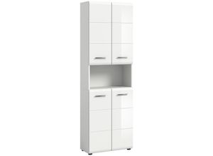 Mid.you Hochschrank, Weiß, Weiß Hochglanz,