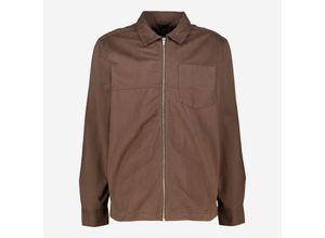 Schokoladenbraune Hemdjacke mit Reißverschluss