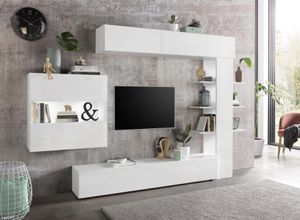 Wohnwand INOSIGN "Sorano", weiß (weiß matt, weiß hochglanz lack), Kastenmöbel-Sets, mit Hängeschrank