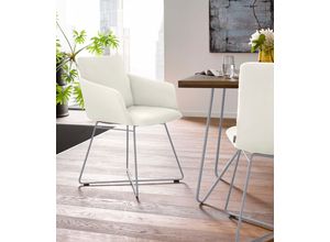 Armlehnstuhl W.SCHILLIG "jakob", weiß (weiß z59, anthrazit pulverbeschichtet), B:57cm H:86cm T:62cm, Chenillegewebe V34 (52% Polyester, 38% Baumwolle, 10% Polyacryl);Longlife Xtra-Leder Z59: Glattleder mit modischer Prägung. Hautstärke 0, 9 - 1, 1 mm;ROHLEDER Chenille-Flachgewebe Q2 W77 (68% Polyacryl, 32% Polyester);ROHLEDER Jacquard-Flachgewebe Q2 W60 (63% Polyester, 37% Polyacryl);Velourgewebe 