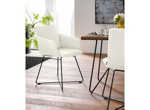 Armlehnstuhl W.SCHILLIG "jakob", weiß (weiß z59, anthrazit pulverbeschichtet), B:57cm H:86cm T:62cm, Chenillegewebe V34 (52% Polyester, 38% Baumwolle, 10% Polyacryl);Longlife Xtra-Leder Z59: Glattleder mit modischer Prägung. Hautstärke 0, 9 - 1, 1 mm;ROHLEDER Chenille-Flachgewebe Q2 W77 (68% Polyacryl, 32% Polyester);ROHLEDER Jacquard-Flachgewebe Q2 W60 (63% Polyester, 37% Polyacryl);Velourgewebe 